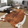 Dweike Tappeto in finta pelle di mucca, 1,9 x 1,6 m, stampa animaliera, adatto per camera da letto e soggiorno, decorazione occidentale, ufficio