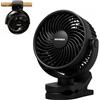 Senelux Ventilatore da scrivania portatile ricaricabile da 12,7 cm, con 4 velocità, USB da 2000 mAh, silenzioso ventilatore personale a 360° per letto, passeggino, ufficio e campeggio, nero