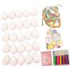 Amagogo Kit fai da te da 25 pezzi di decorazioni per uova di Pasqua, forniture artigianali, uova artificiali multifunzionali, vuote e verniciabili, per