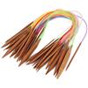 Hztyyier Aghi Anulari Doppi Carbonizzati per Tubi di Plastica Multicolore per Lavorare a Maglia18 Misure: 2 Mm - 10 Mm(40cm), Set di Ferri da Maglia Circolari in Bambù da 18 Pezzi Knitting Tools