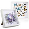 FoiiLiio 2 Pezzo Cornice profonda in legno,3D Cornici per Foto 20x20cm,Cornice Portafoto 3D,3D Profonda per Oggetti,ideale come cornice foto per Souvenir ricordi,bouquet,Fiore Medaglia Regali,Bianco