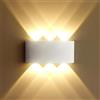Lightsjoy LED 3000K Applique da Parete, Interno Esterno Lampada da Parete, Moderno IP65 Impermeabile Up Down Lampade da Muro, Alluminio 6x120 ° Angolo del Fascio (Bianco Caldo
