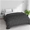 Italian Bed Linen Trapunta Invernale Imbottita Letto Matrimoniale 250x245cm DoubleFace BASIC fantasia STARS GRIGIO, Made in Italy - Piumino Reversibile in morbida Microfibra 200gr/mq - Piumone Lavabile in Lavatrice