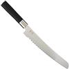 KAI Wasabi Black Coltello da pane , lunghezza lama 23,0 cm - acciaio inossidabile 6A/1K6 lucidato 58 (±1) HRC - manico in polipropilene nero - lama ondulata - Made in Japan