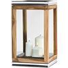 EDZARD Lanterna Dubai (altezza 44 cm, base 26 x 26 cm) teak e acciaio nichelato, peso 4,7 kg - Lanterna da esterno in legno di alta qualità, decorazione da giardino