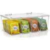 KICHLY Porta bustine the e tisane, confezione da 1-8 scomparti in acrilico scatola per tè, spezie, caffè, piani di lavoro della cucina, armadi (trasparente)