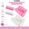Mattoncino Buffer per Unghie Professionale Bianco o Rosa - Confezione da 10 Pezzi BIANCO