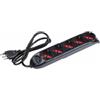 ROSI Multipresa schuko bivalente 5P nera - RS94006