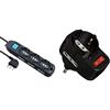Electraline 62039 Multipresa 9 Posti con Cavo, Nero, 3 m & 70068 Adattatore con Interruttore, Spina Rotante, Nero