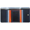 DUDU Portafoglio donna piccolo RFID in pelle multicolore Colorful Navy