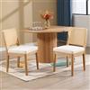 chairus Set di 2 Sedie da Pranzo in Tessuto Sedia da Cucina con Cuscino Imbottito Sedie Classiche con Schienale in Rattan Sedia in Legno per Sala da Pranzo/Soggiorno/Giardino, Bianco