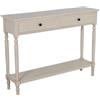 DRW Consolle Mobile Tavolo d'ingresso con 2 cassetti in Legno Beige, Medidas: 110x28x81cm