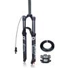LHHL Forcella Ammortizzata Mountain Bike 26/27,5/29'' Escursione 120mm Forcella MTB Dual Air Ritorno Regolabile 1-1/8 Dritta Forcella Anteriore Bici Manuale/remoto QR 9×100mm(Red Manual,27.5'')