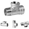 KJBDQQH Valvola A Connettore T in Acciaio Inossidabile Raccordo for Tubo a T a 3 Vie filettato BSP Maschio++Femmina 1/4 1/2 3/4 1 1-1/4 1-1/2 per Applicazioni all'aperto(M x F x F,1/4)