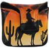 SyXIOP Sunset Cowboy Black Cactus Putter Head Cover per Mallet con chiusura magnetica Putter Headcover per la maggior parte delle marche PU pelle impermeabile