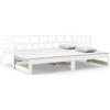 vidaXL Letto da giorno allungabile in pino massiccio bianco 2x(90x200) cm