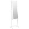 vidaXL Armadio per gioielli con specchio e illuminazione a LED Freestanding Bianco