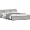 vidaXL Giroletto con testiera grigio Sonoma 140x190 cm