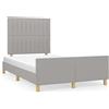 DKD HOME DECOR Giroletto con testiera in tessuto grigio chiaro 120x190 cm