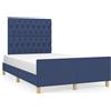 vidaXL Struttura letto senza materasso blu 120x190 cm tessuto