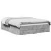 vidaXL Struttura letto con cassetti grigio cemento 140x190 cm materiale a base di legno