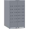 vidaXL Contenitore per rifiuti per 1 contenitore Grigio 69x79x117 cm Acciaio