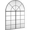 vidaXL Specchio da parete nero 100x130 cm Ferro curvo