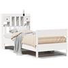 vidaXL Letto in legno massiccio con ripiano senza materasso bianco 90x200 cm pino