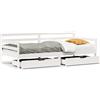 vidaXL Letto da giorno con cassetti bianco 90x200 cm in legno di pino