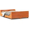 vidaXL Letto in legno massiccio senza materasso cera marrone 140x200 cm legno di pino