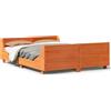 vidaXL Letto in legno massiccio senza materasso cera marrone 140x190 cm legno di pino