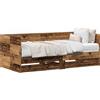 vidaXL Letto a giorno con cassetti, effetto legno anticato, 90 x 190 cm, realizzato in materiale composito di legno
