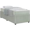 vidaXL Telaio per letto, colore grigio chiaro, 90 x 200 cm, rivestito in tessuto