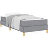 vidaXL Letto a molle con materasso grigio chiaro 80 x 200 cm in tessuto