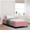 vidaXL Letto a molle con materasso rosa 80 x 200 cm in tessuto