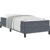 vidaXL Letto a molle con materasso grigio scuro 80 x 210 cm tessuto