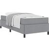 vidaXL Box spring bed grigio chiaro 80 x 200 cm tessuto