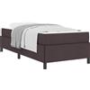 vidaXL Box spring bed marrone scuro 80 x 200 cm tessuto