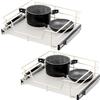 Bremermann set di 2 cassetti telescopici bremermann - 60 cm con ripiano, cassetto da cucina per il montaggio successivo, in metallo (bianco crema)