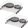 Bremermann set di 2 cassetti telescopici bremermann - 60 cm con ripiano, cassetto da cucina per il montaggio successivo, in metallo (bianco)