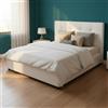 Indomita Letto Matrimoniale con contenitore Ascoli 180x208x127H ecopelle colore bianco
