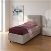 Veriaffari.it Letto singolo con contenitore Ascoli 102x210x124H tessuto Enjoy tortora