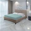 Veriaffari.it Letto matrimoniale con rete inclusa Snello tessuto colore tortora