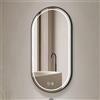 Veriaffari.it Specchio smart ovale anti-appannamento YJ-2004BL 90x60 con cornice nera in acciaio Inox satinato