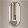 Veriaffari.it Specchio smart ovale anti-appannamento YJ-2004ORO 90x60 con cornice oro in acciaio inox satinato