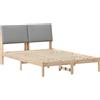 vidaXL Struttura letto vidaXL, colore marrone e grigio chiaro, dimensioni 150 x 200 cm, realizzata in legno massello di pino