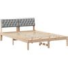 vidaXL Struttura letto marrone e grigio chiaro 150 x 200 cm in legno di pino massiccio
