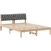vidaXL Struttura letto marrone e grigio scuro 150 x 200 cm in legno di pino massiccio