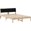 vidaXL Struttura letto marrone e nera 150 x 200 cm in legno di pino massiccio