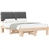 vidaXL Struttura letto con testiera imbottita grigio scuro 150 x 200 cm